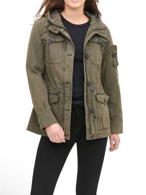 Levi Strauss Sz XS Women's Field Utility Jacket w/ Hood, #levis #preppy